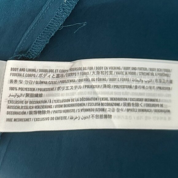 Abercrombie & Fitch y2k Boho Teal Blue Red Floral Crochet Babydoll Mini Dress - Picture 6 of 6